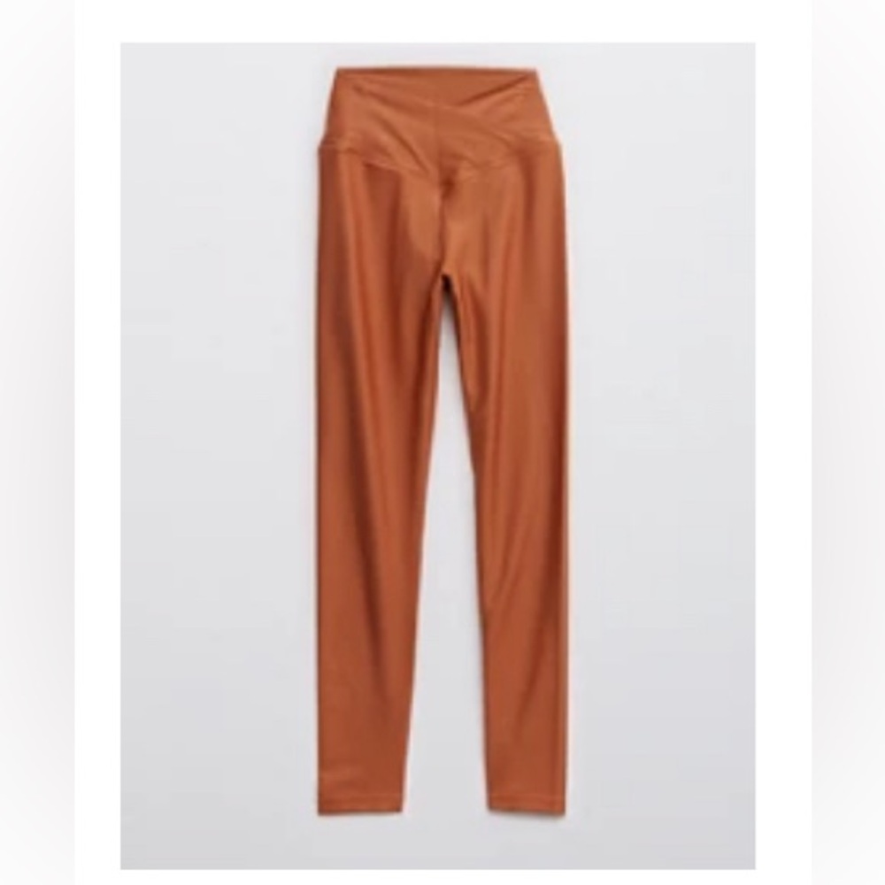 Aerie OFFLINE Ribbed Shine High Waisted Crossover Legging